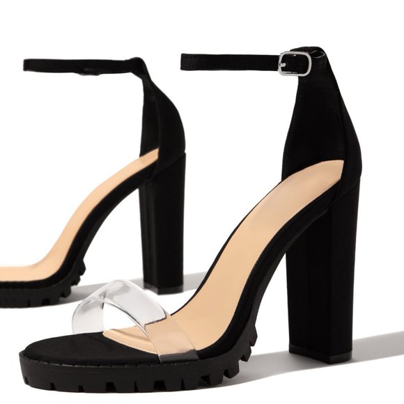 NEW๐ฅ Transparent Open Toe Heel Sandal Ankle Strap - Picture 6 of 9